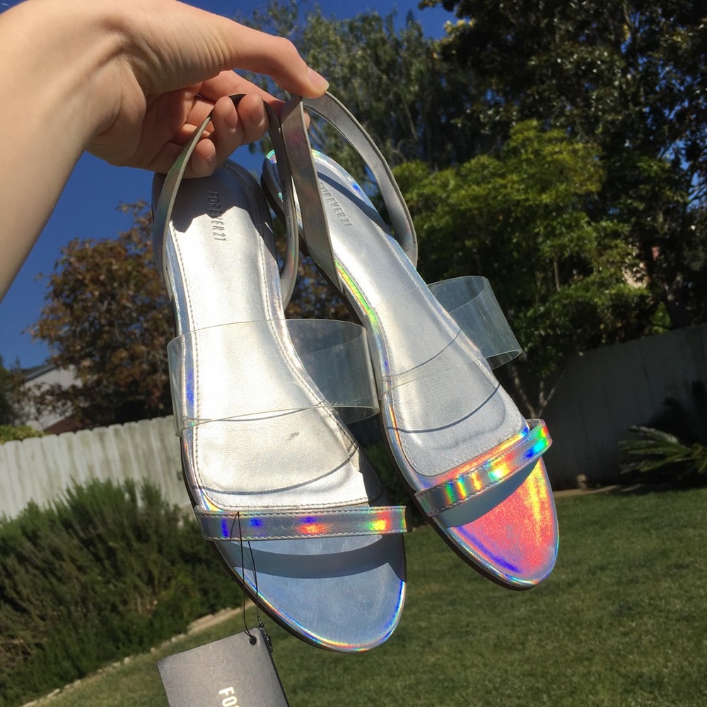 SOLD Holographic Forever 21 Sandals